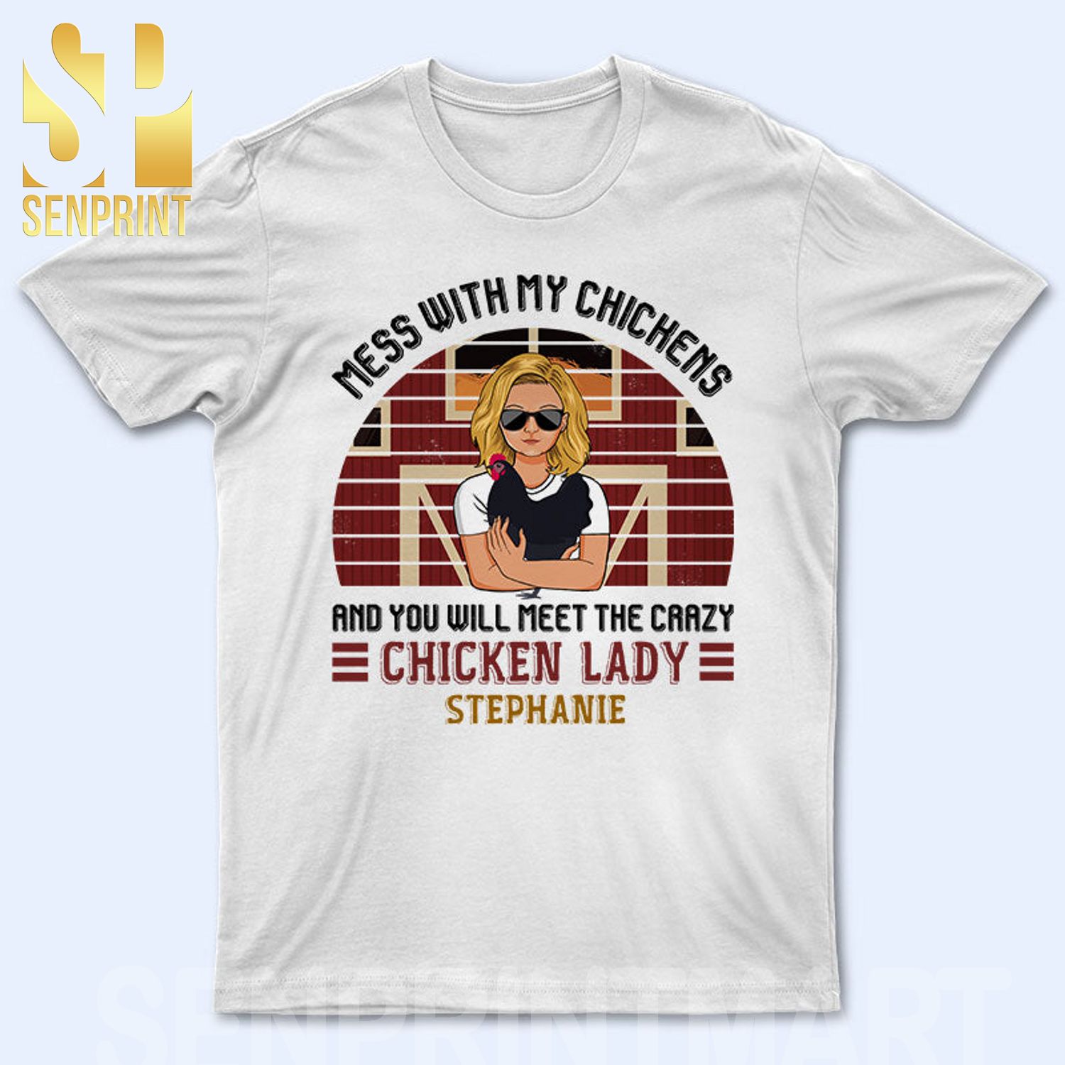 Crazy Chicken Lady – Personalized Custom Tshirt