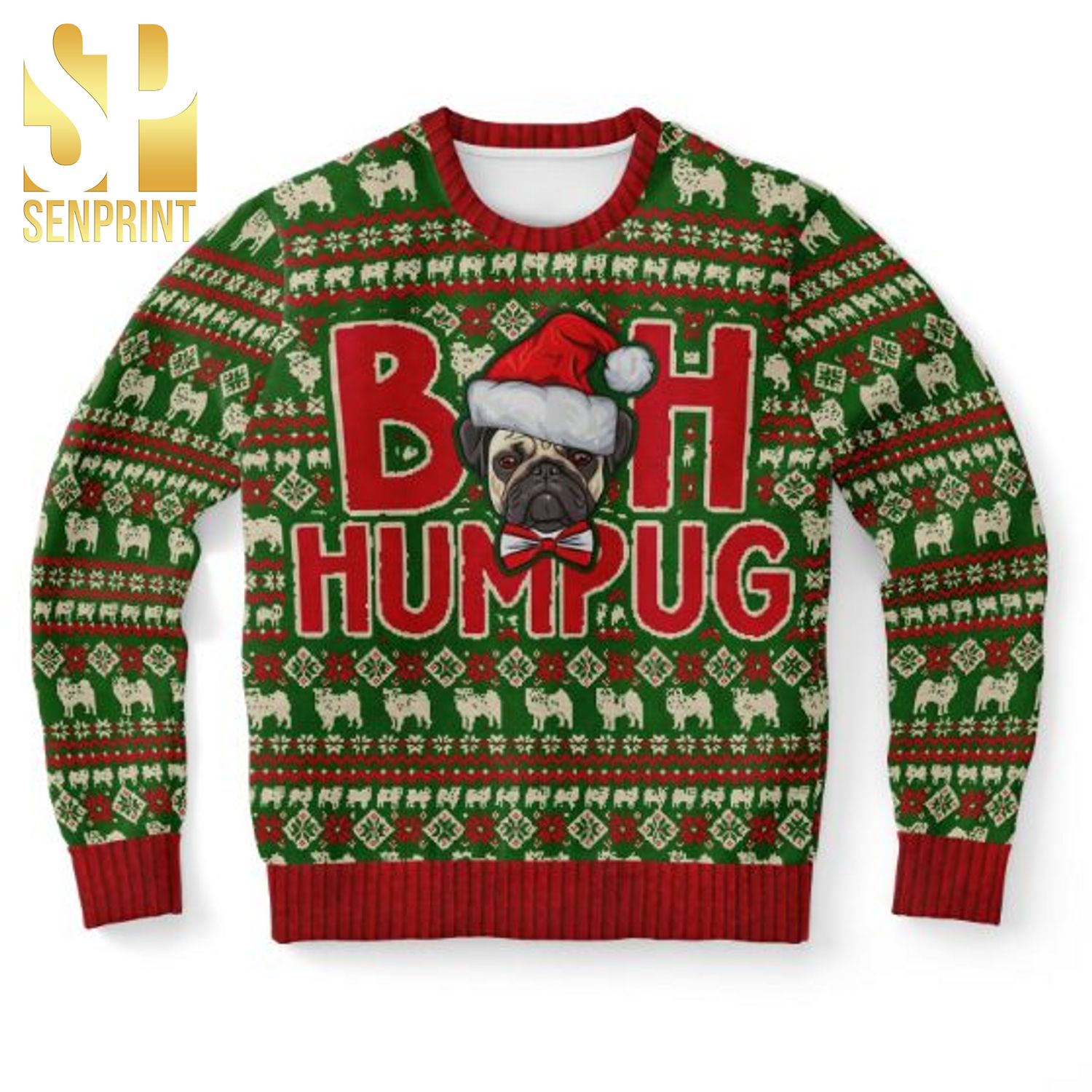 Bah Humpug Ugly Christmas Wool Knitted Sweater