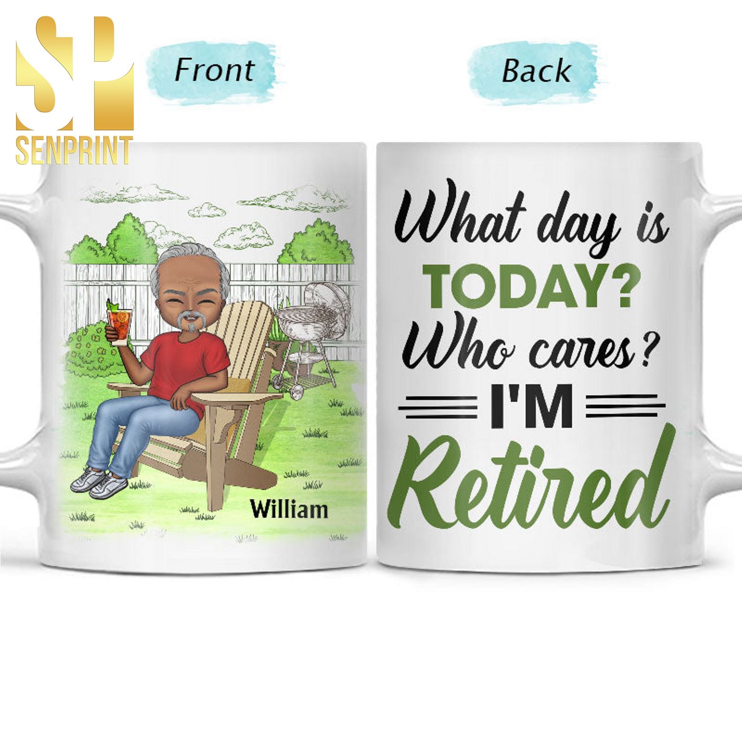 Personalized What Day Is Today Who Cares Retirement Gift Mug
