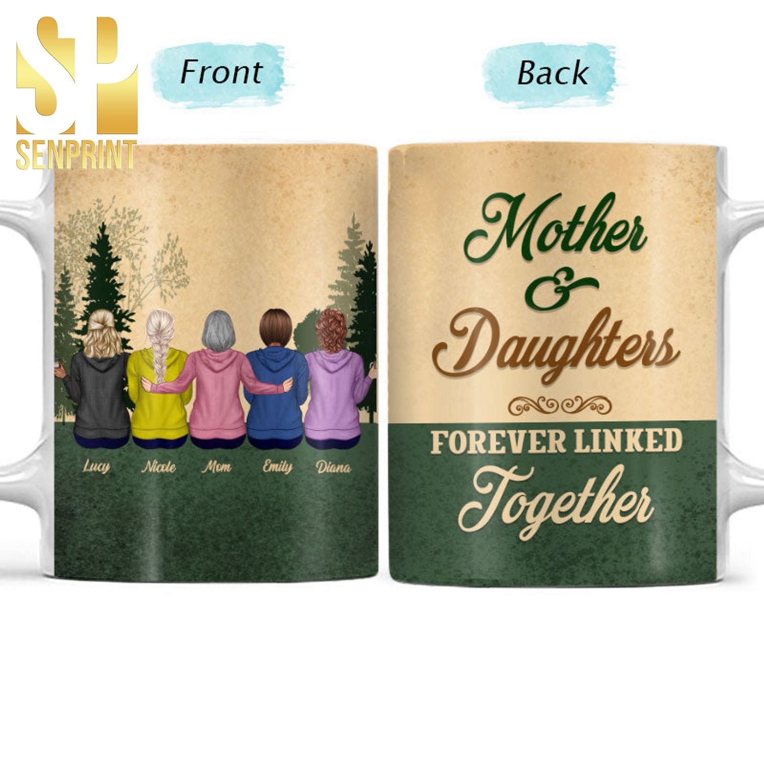 Personalized Mother And Daughter Forever Linked Gift For Mother And Daughter Mug
