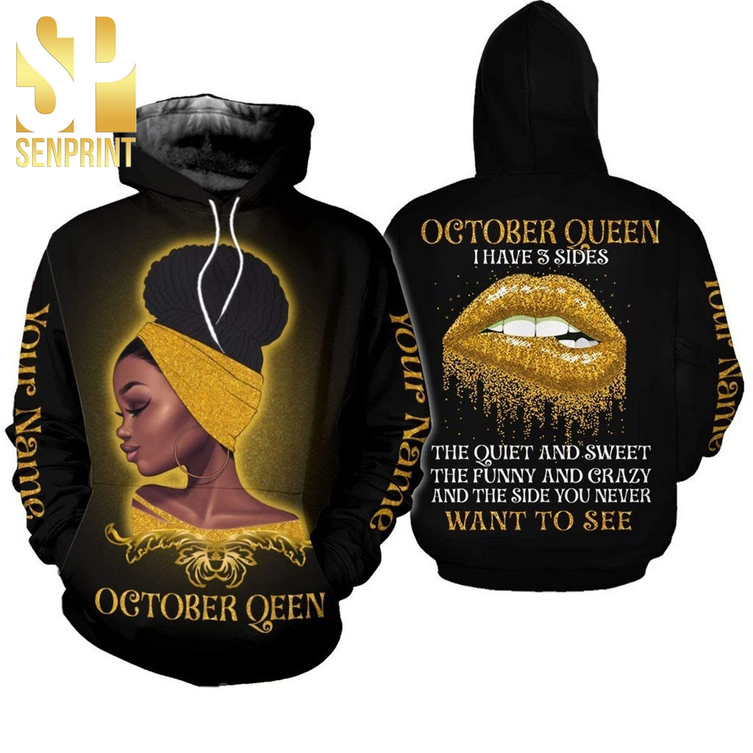 Personalized Black Queen I Have Three Sides Birthday 3D Shirt