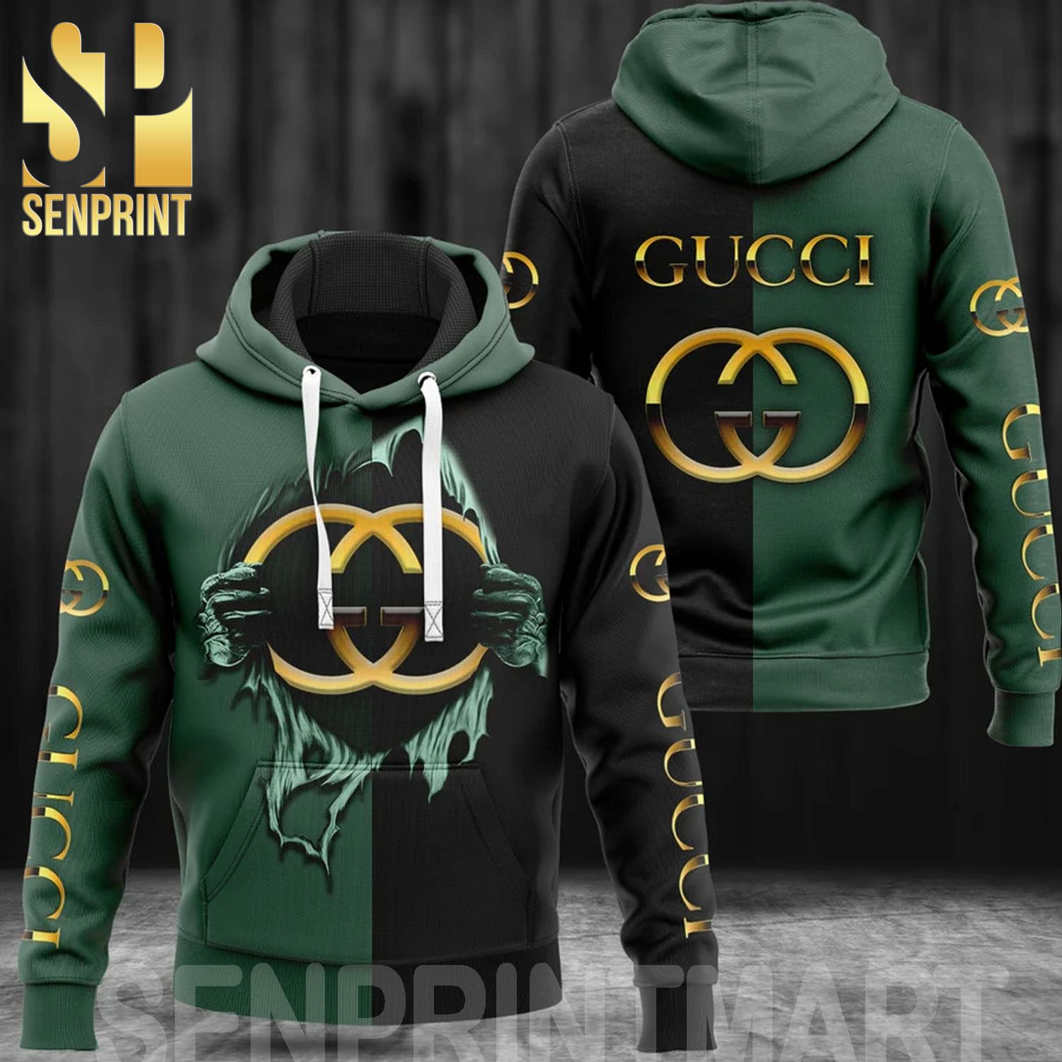 Gucci Black Symbol Luxury All Over Print Shirt