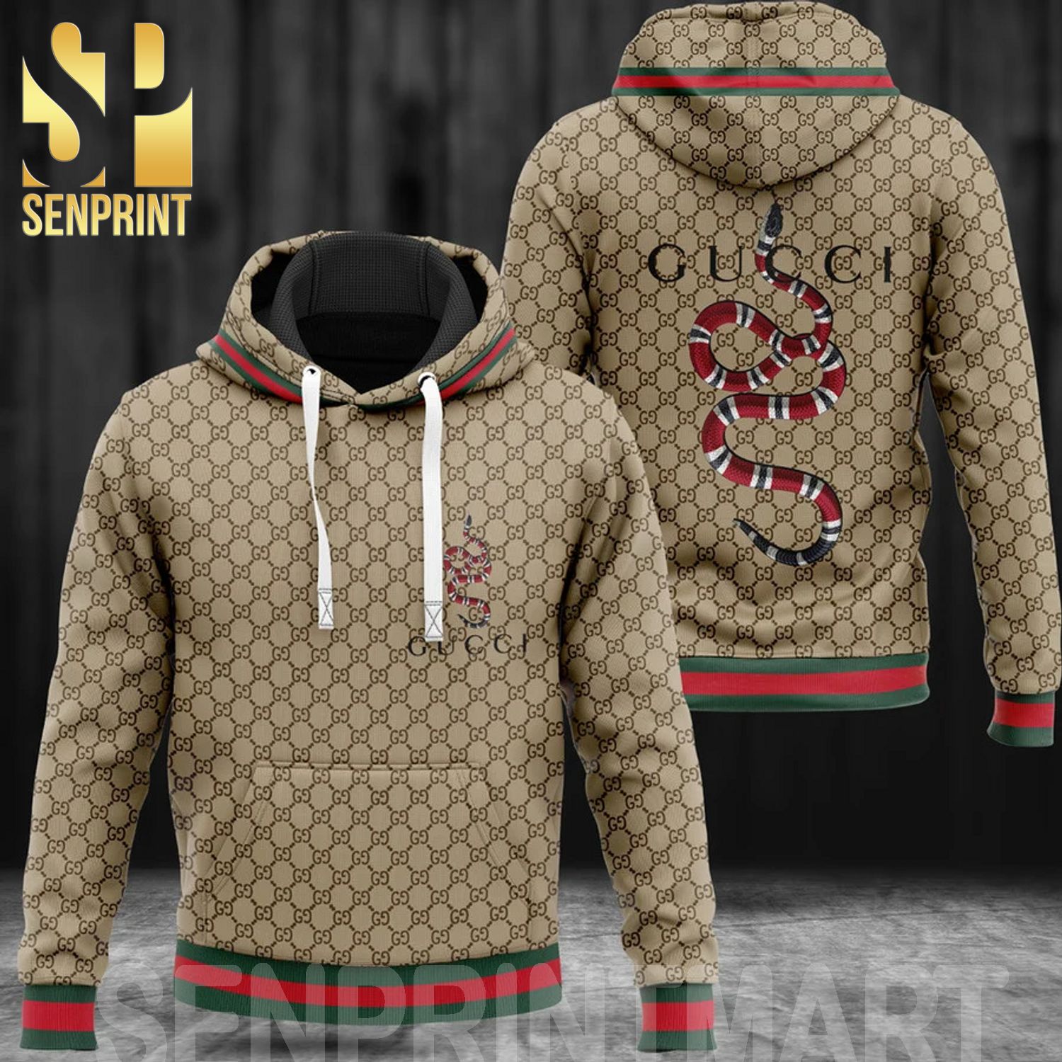 Gucci Snake Symbol Luxury All Over Print Shirt