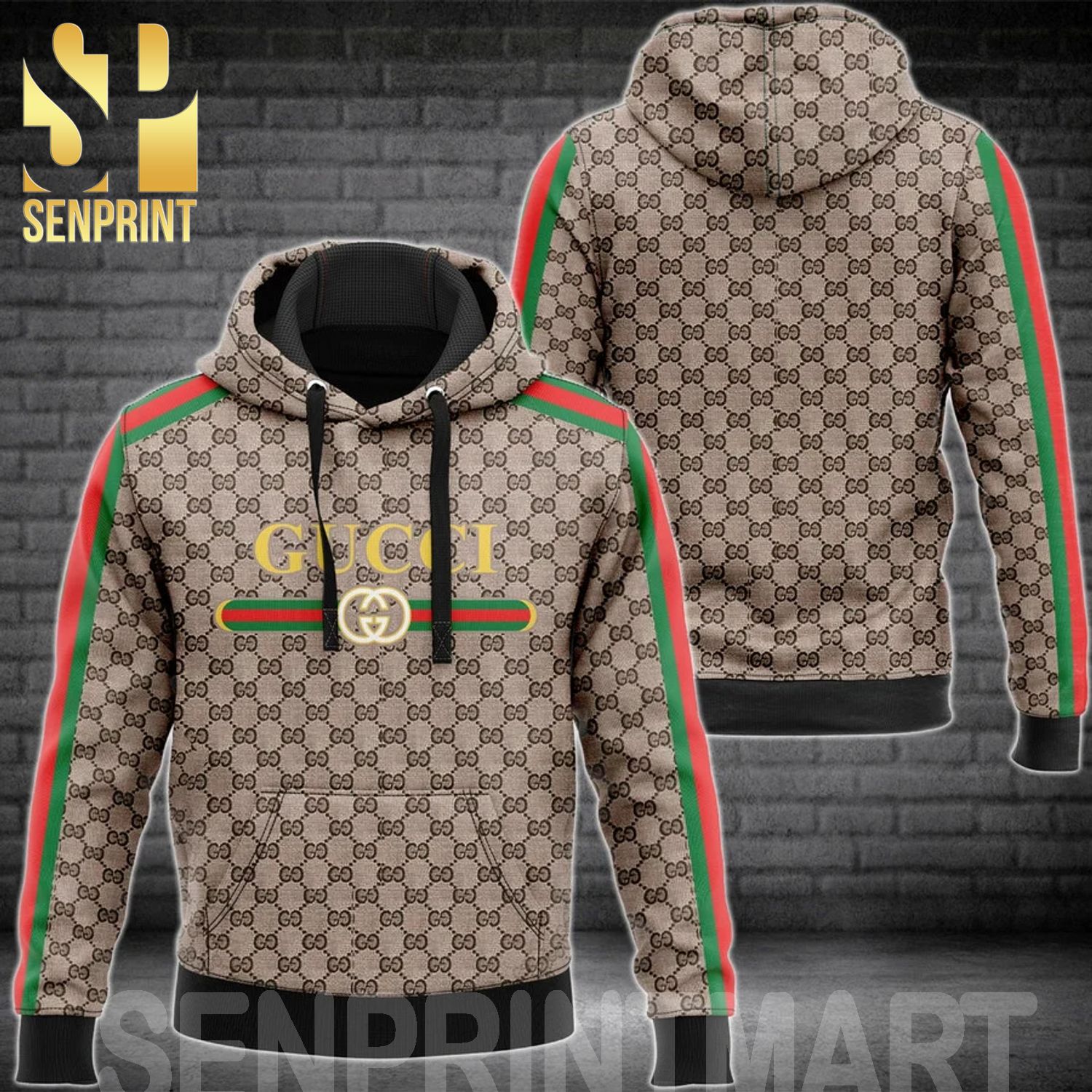 Gucci Stripe Symbol Luxury Full Print Shirt