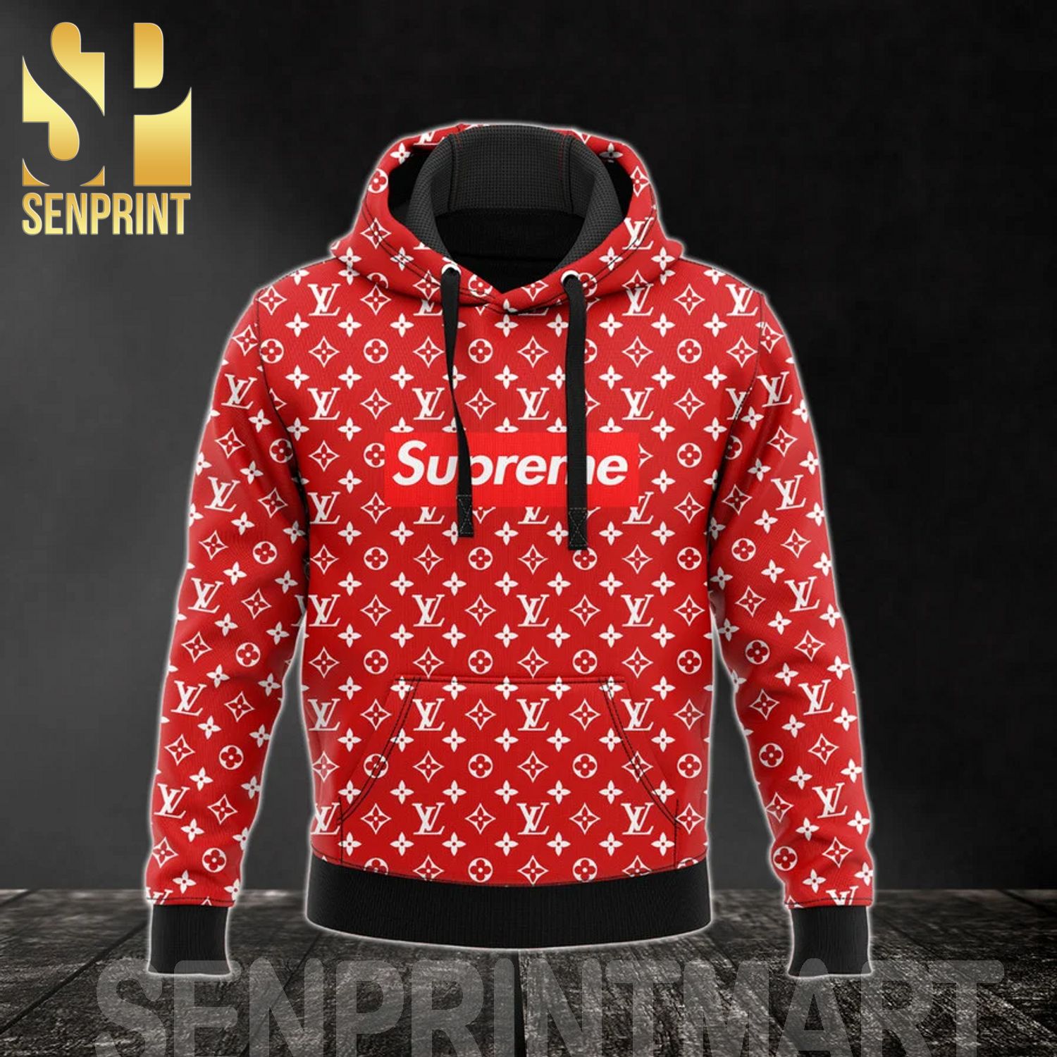 Louis Vuitton Supreme Logo White Red TShirt Luxury Brand Outfit For Men  Women  The most reputable clothing and home decor store