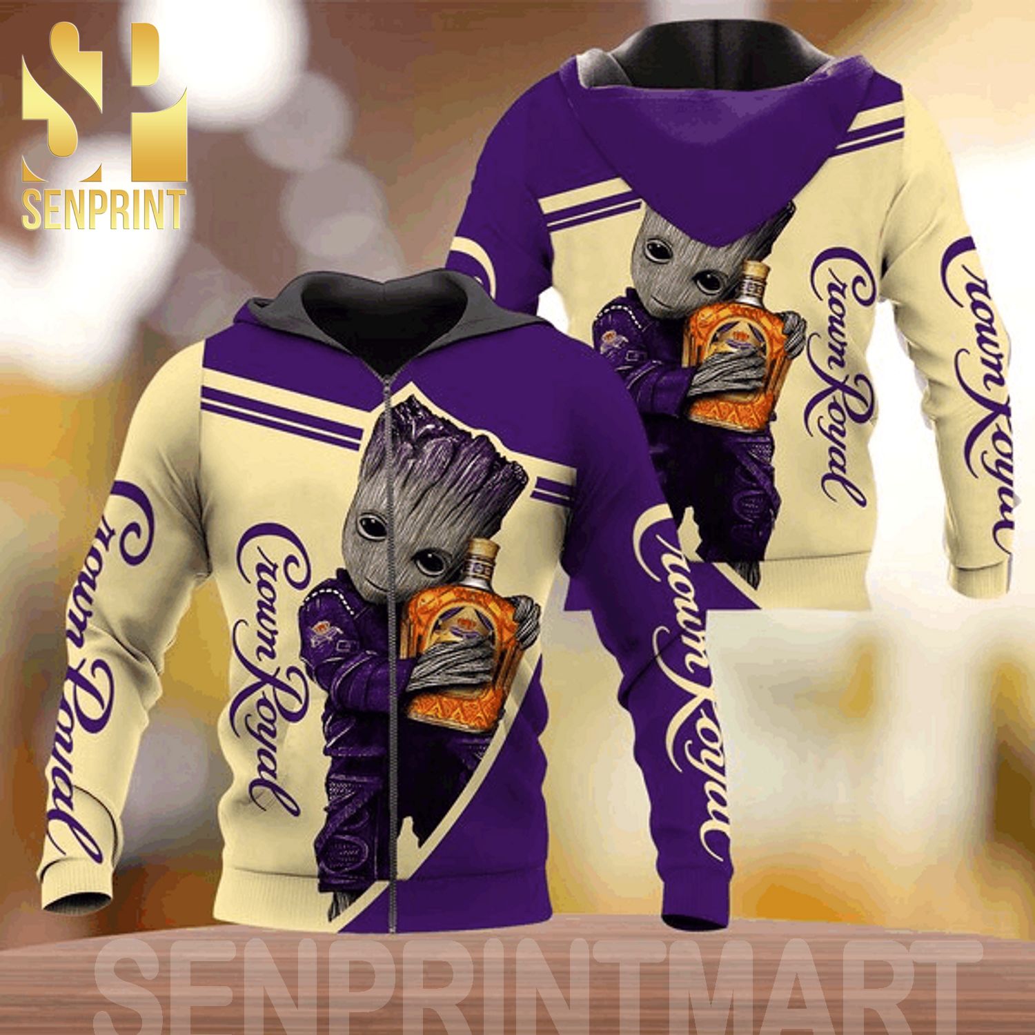 Baby Groot and Crown Royal 3D All Over Print Shirt