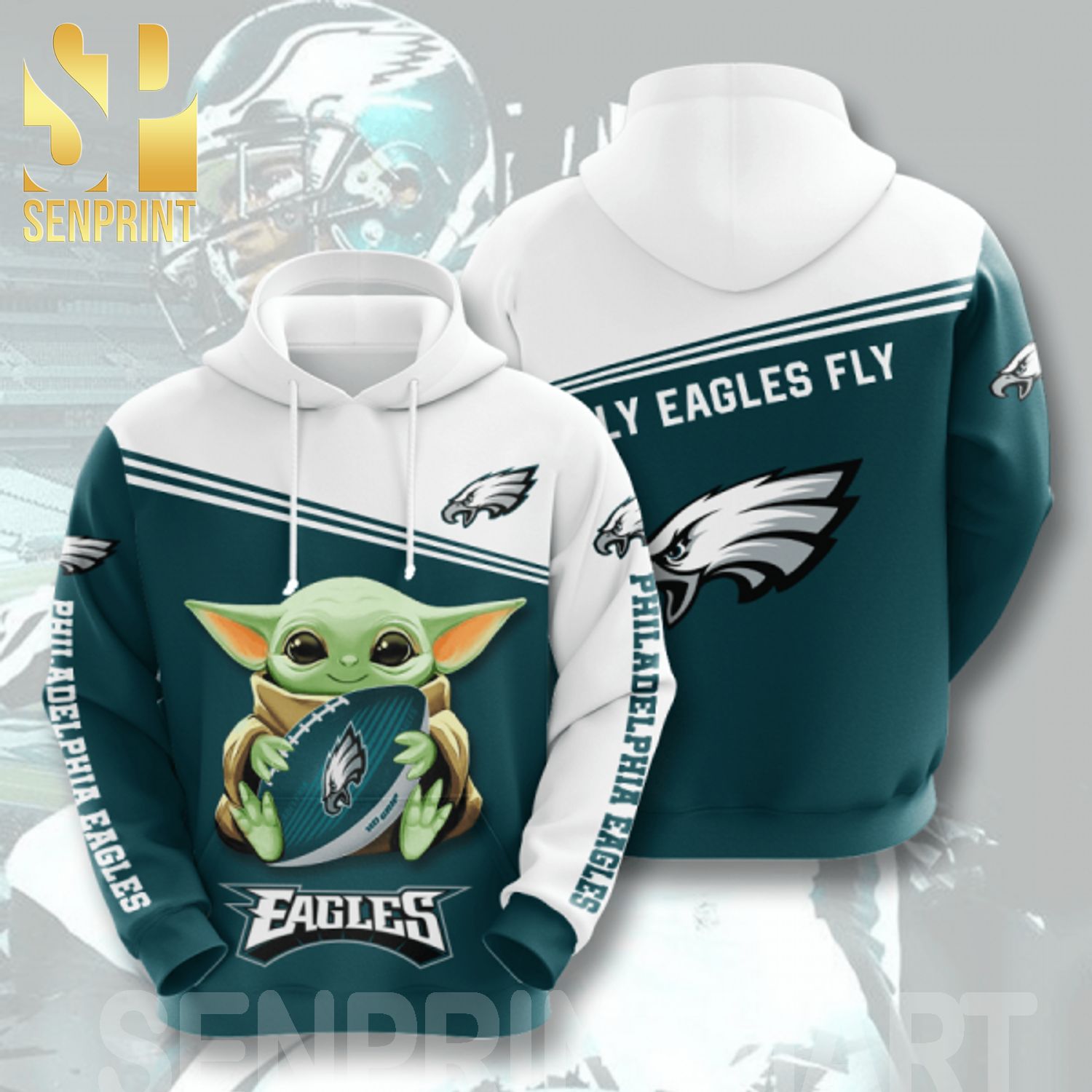 Baby Yoda National Football League Philadelphia Eagles 3D All Over Print Shirt