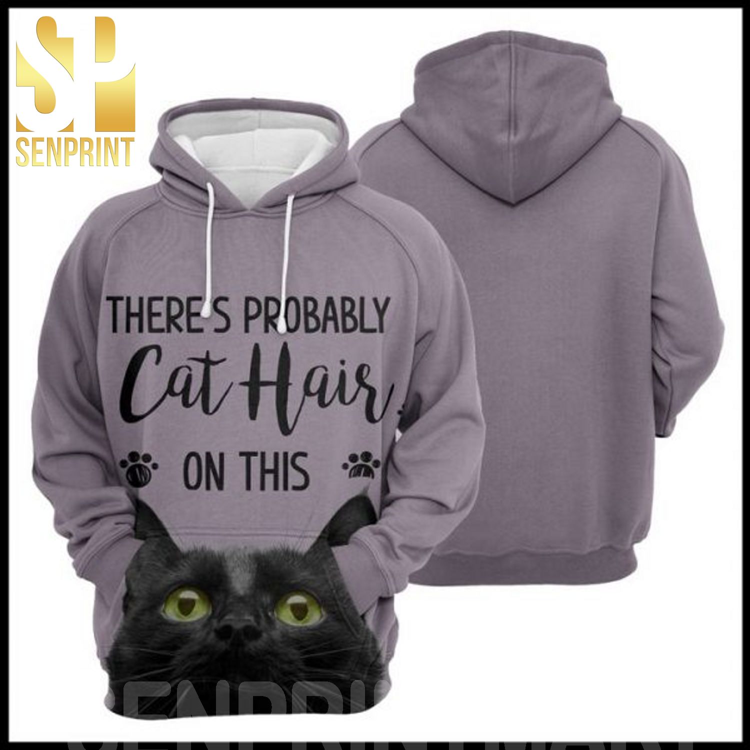 Black Cat Hair 3D All Over Print Shirt