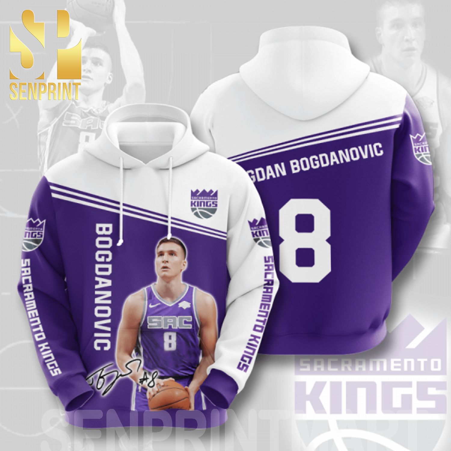 Bogdan Bogdanovic Sacramento Kings 3D All Over Print Shirt