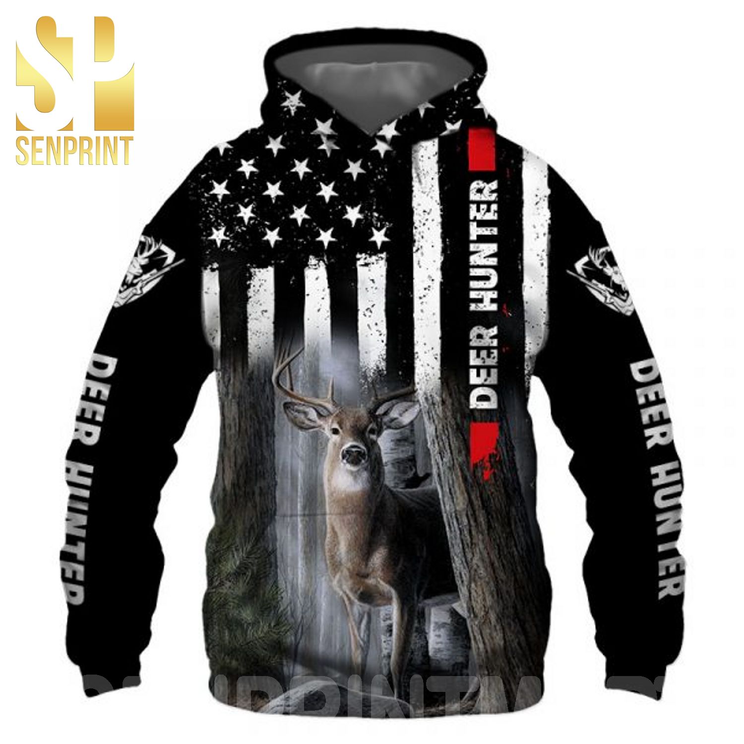 Deer Hunter US Flag 3D All Over Print Shirt