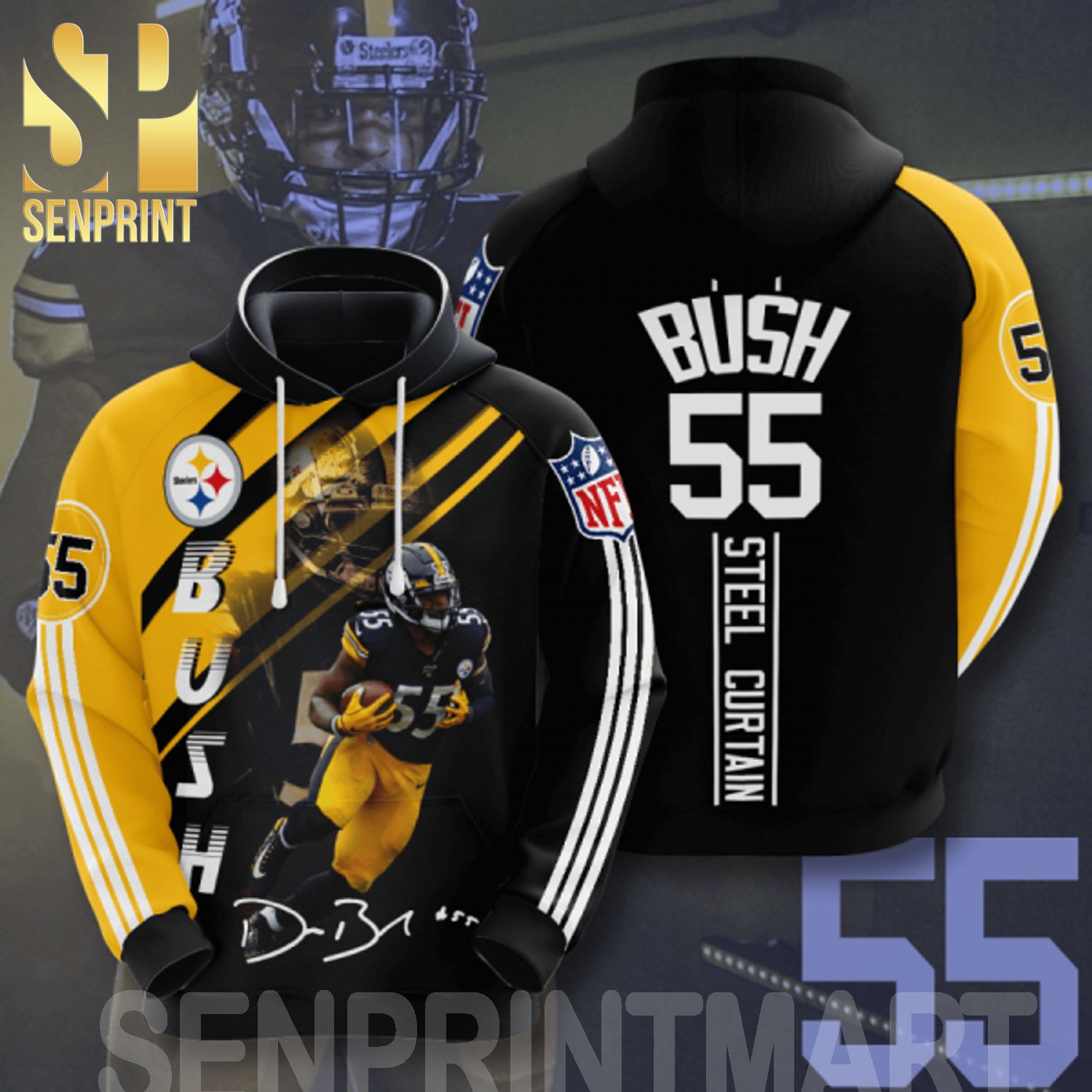 Devin Bush Jr National Football League Pittsburgh Steelers 3D All Over Print Shirt