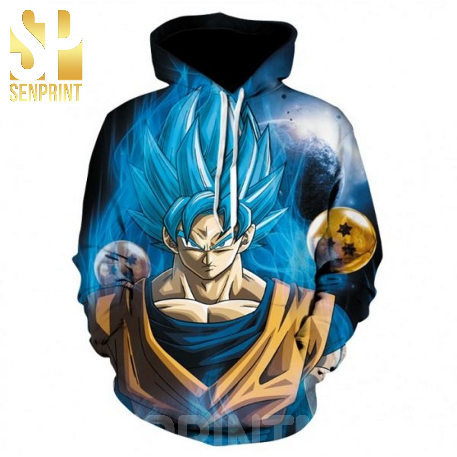 Dragon Ball Outbreak Goku Transformation Blue Hair Long Outerwear New 3D All Over Print Shirt