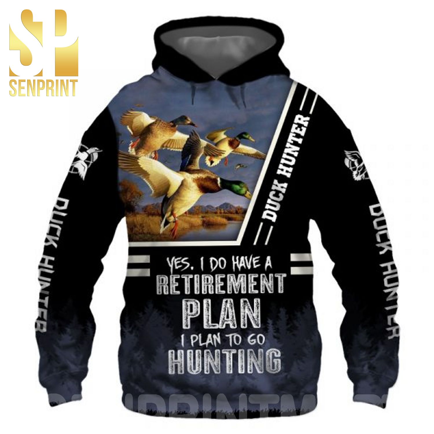 Duck Hunter Yes I Do Have A Retirement Plan Black 3D All Over Print Shirt