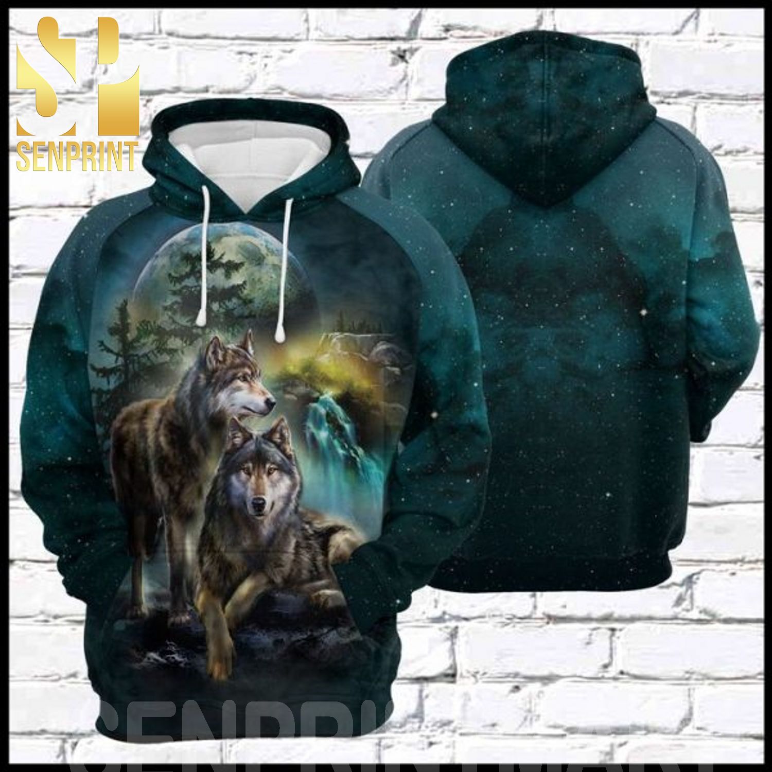 Gray Wolf Couple 3D All Over Print Shirt