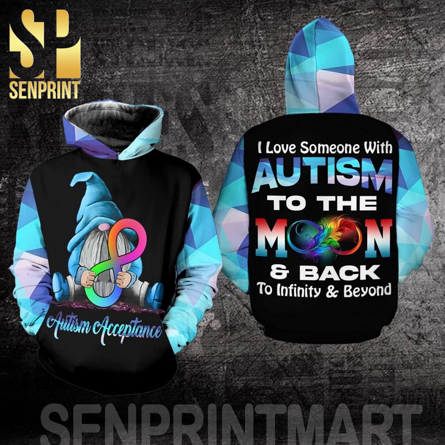 Autism Acceptance Hoodie Gnome Autism Awareness Autism Awareness Day Full Printing Shirt