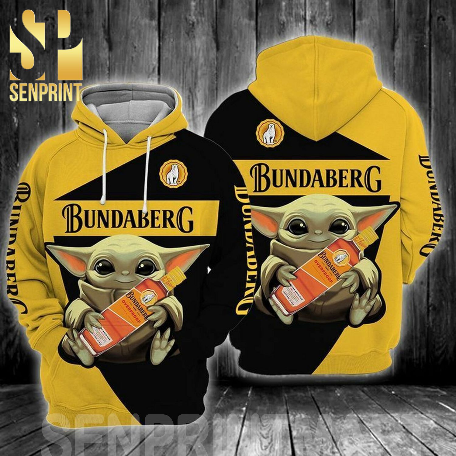 Baby Yoda Bundaberg Drink Star Wars Pattern Full Printing Shirt