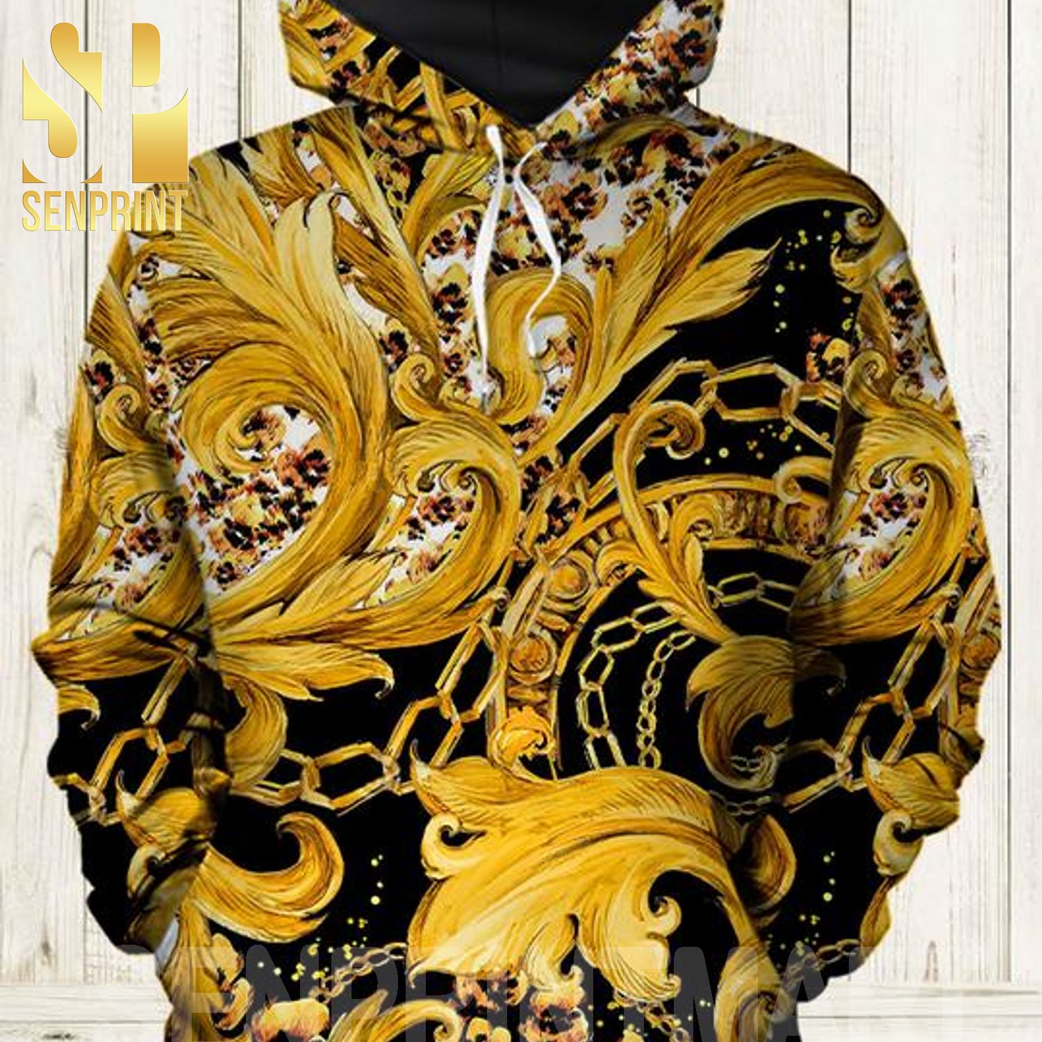 Gianni Versace Gold Classic Symbol Pattern All Over Printed Shirt