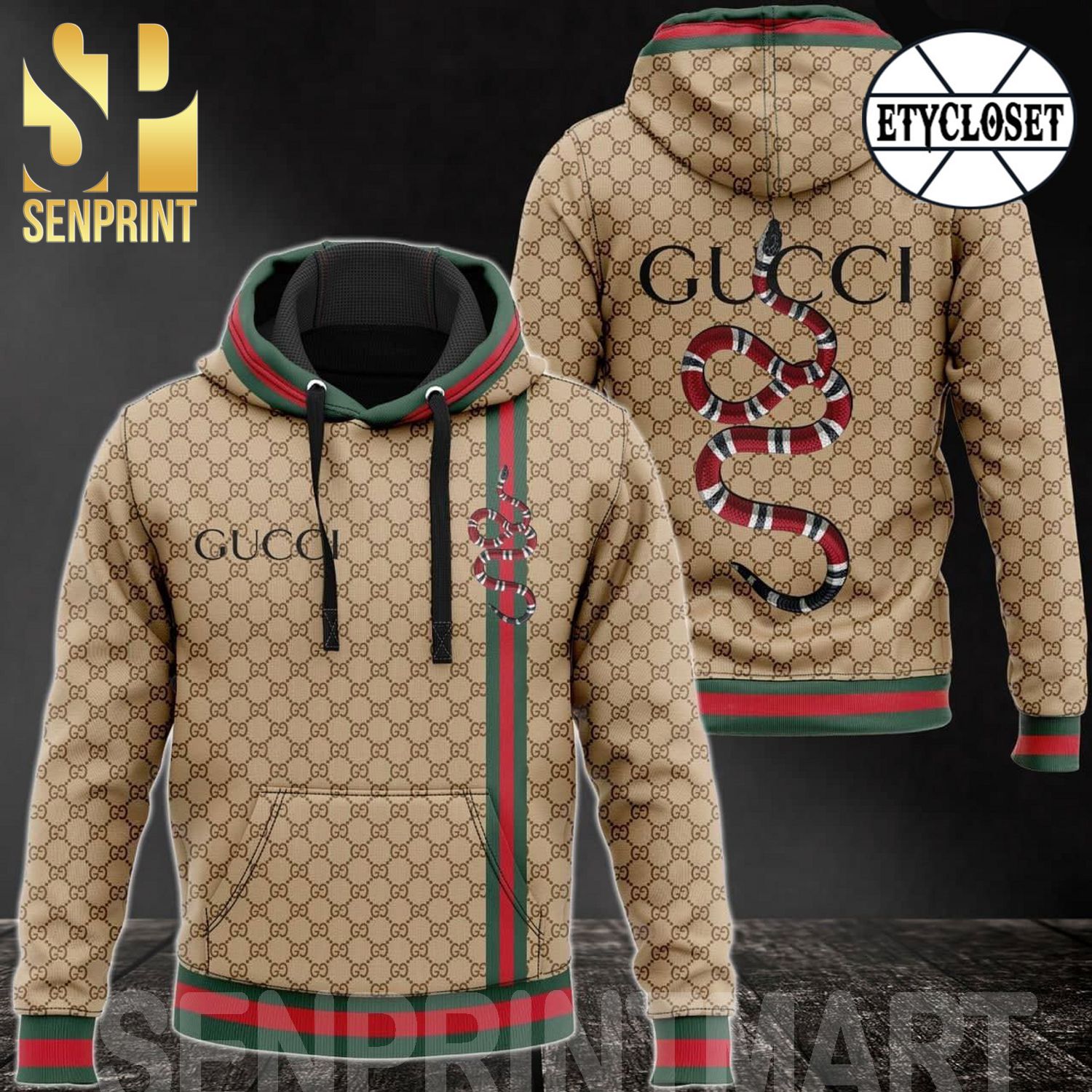 Gucci Ft Snake Classic Symbol Pattern Full Printed Shirt