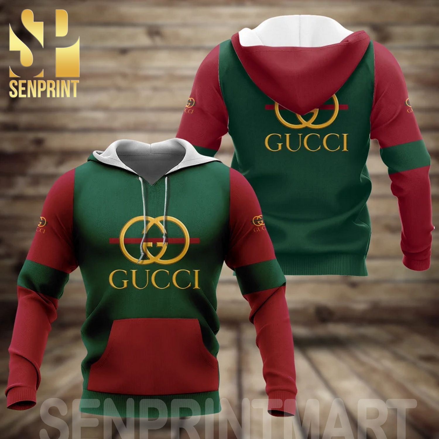 Gucci Green Version Classic Symbol Pattern Full Printed Shirt