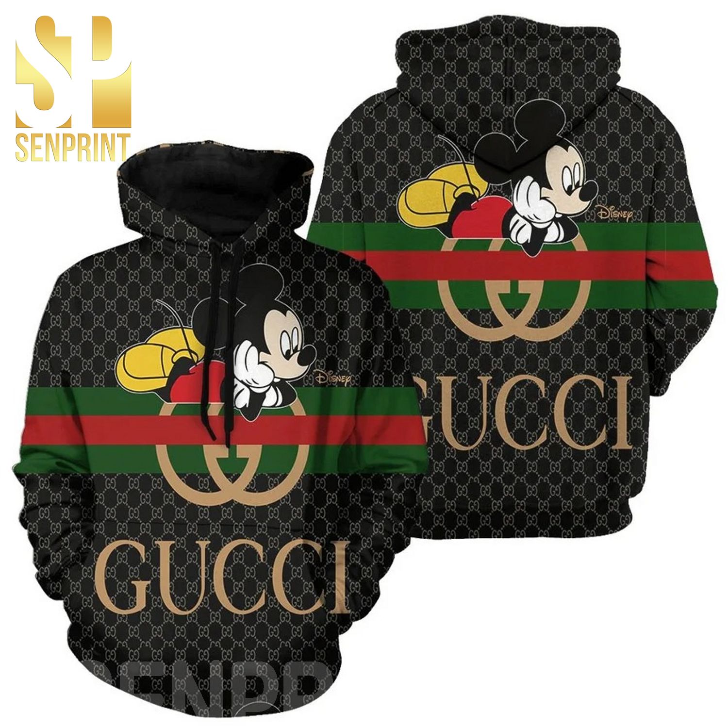 Gucci Mickey Mouse Disney Classic Symbol Pattern Full Printing Shirt