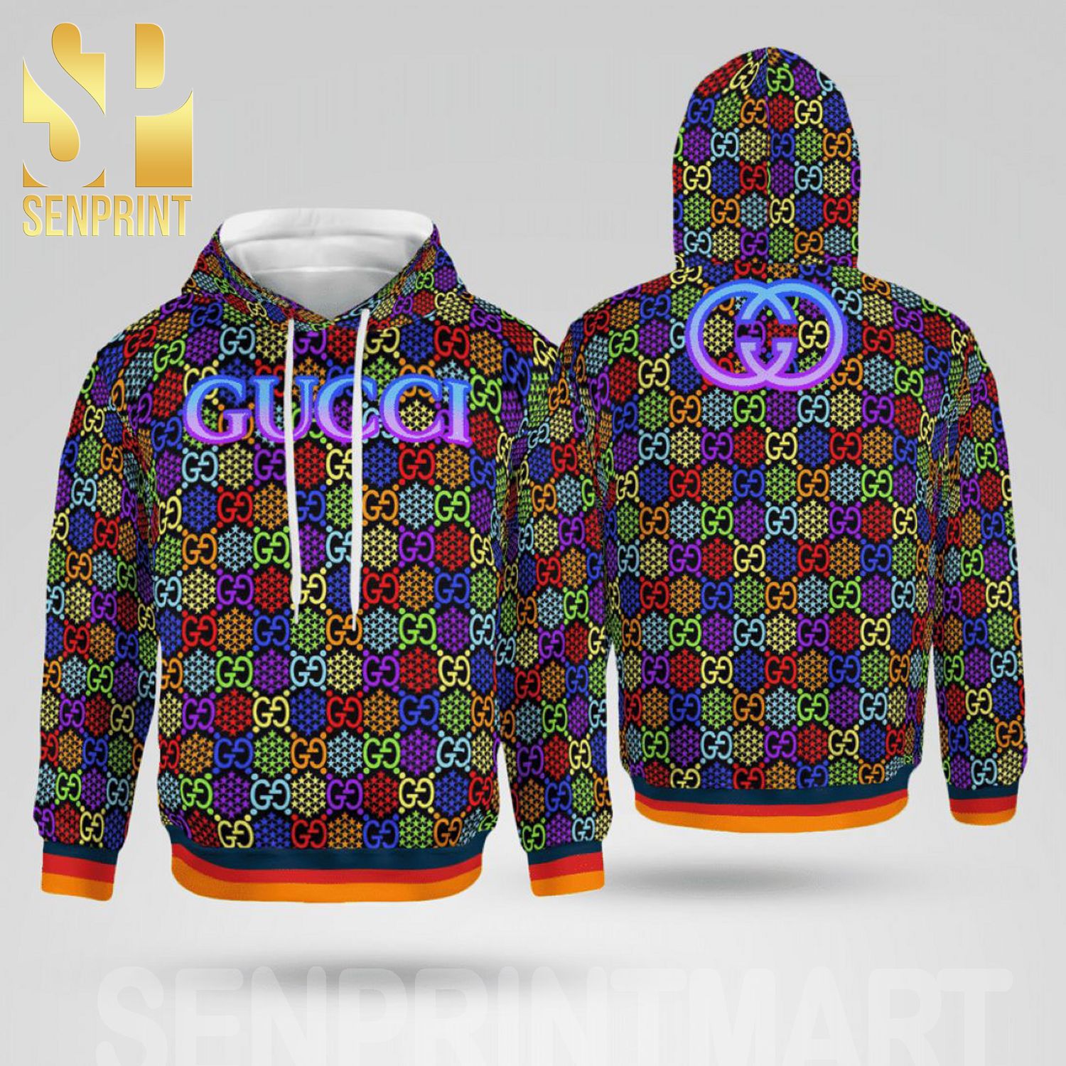 Gucci Multicolor Classic Symbol Pattern Full Printed Shirt