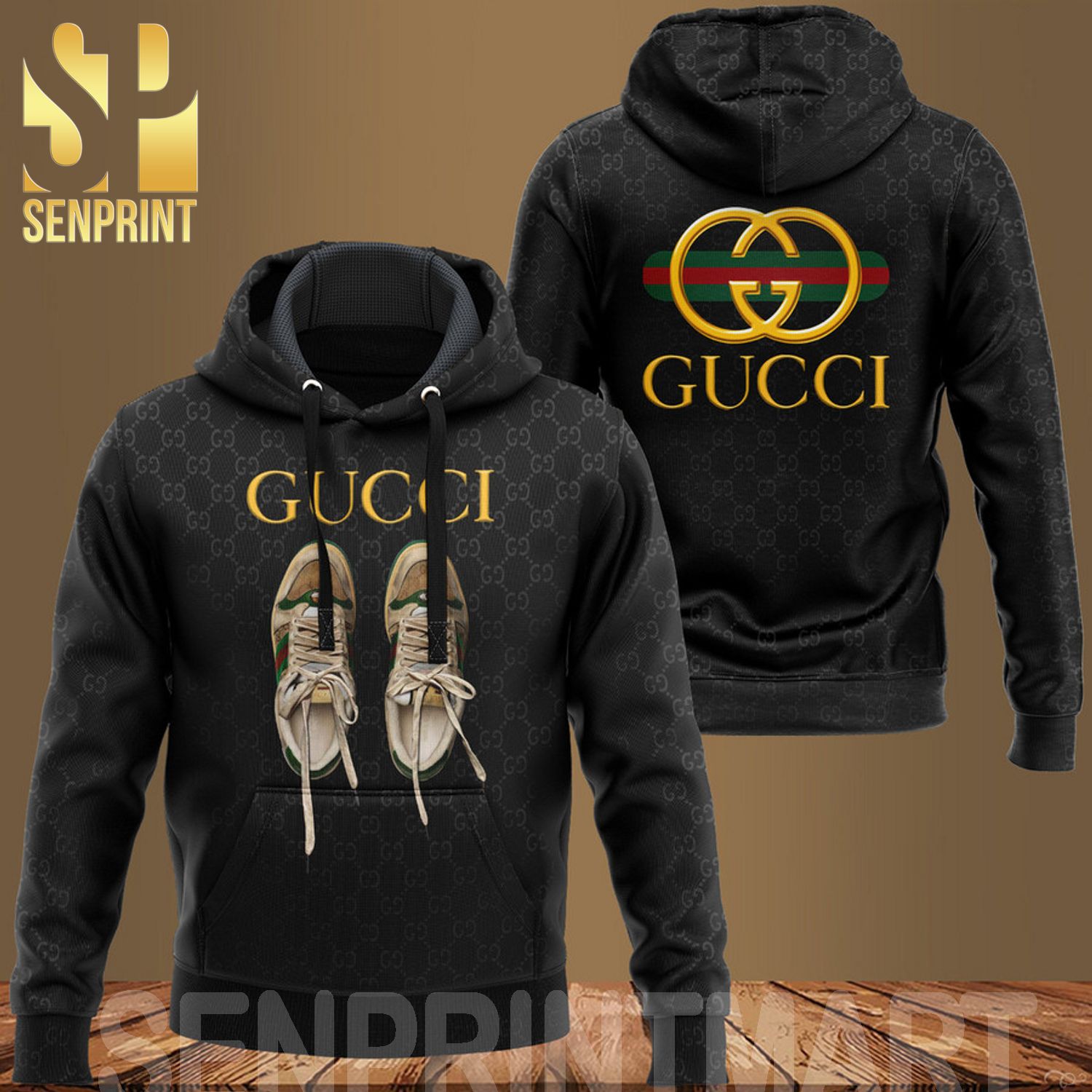 Gucci Shoes Classic Monogram Pattern Full Printed Shirt