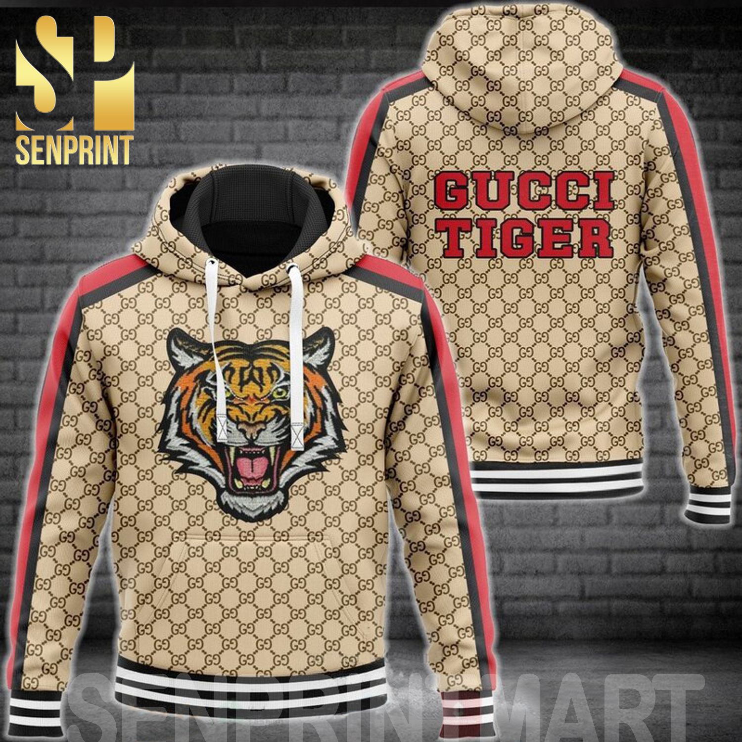Gucci Tiger Classic Symbol Pattern Full Printed Shirt