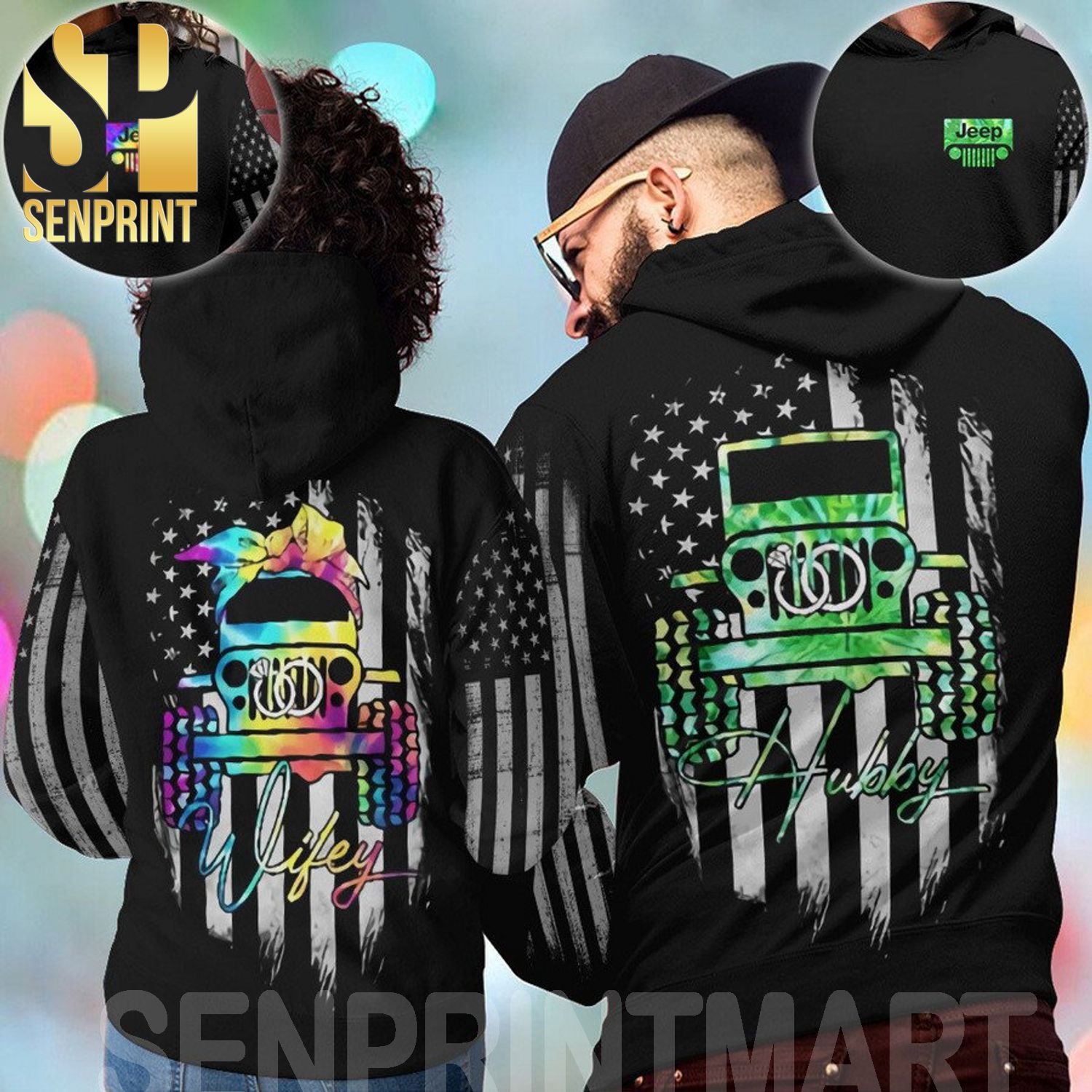 Hubby wifey jeep couple 3D Full Printing Shirt