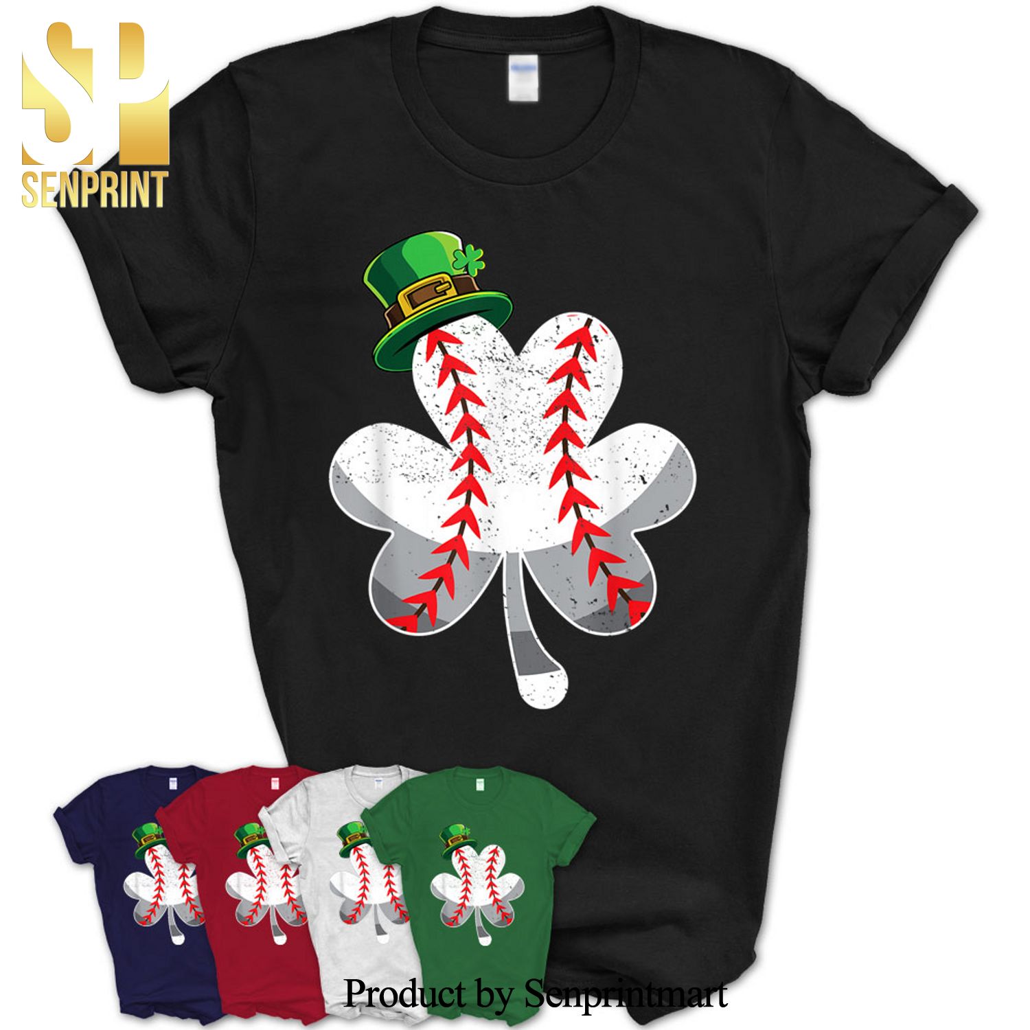 Four Leaf Clover Baseball Player Shamrock St Paddys Day Gift Shirt – IL31