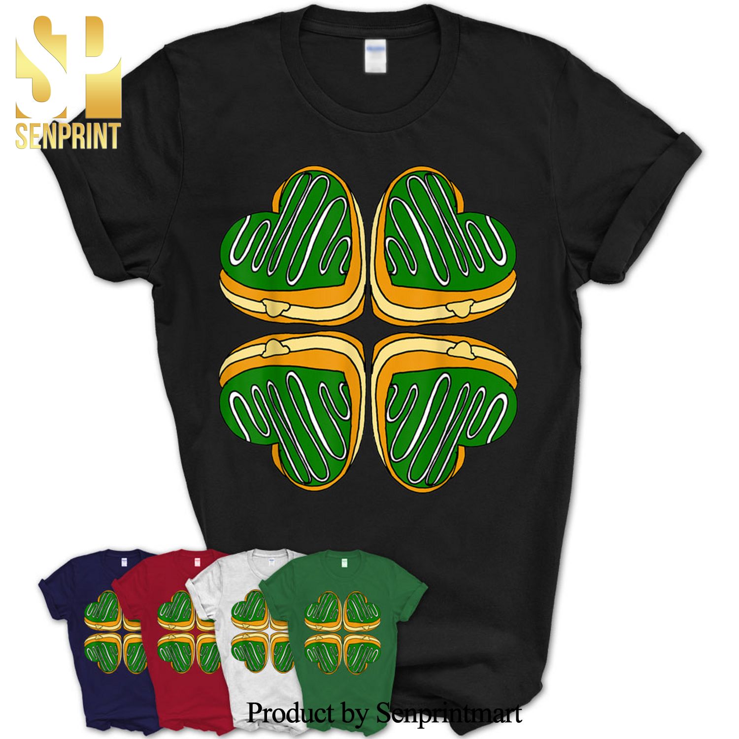 Four Leaf Clover Donut St Patricks Day Funny Irish Shirt