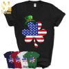 Four Leaf Clover Shamrock American Flag St Patricks Day Gift Shirt – PL61