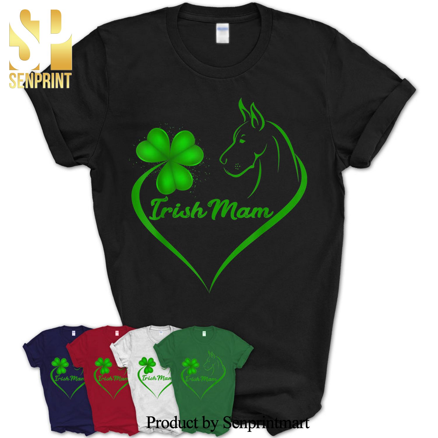 Irish Fest 2020 Shamrock St Patrick Day Great Dane Dog Mam Shirt