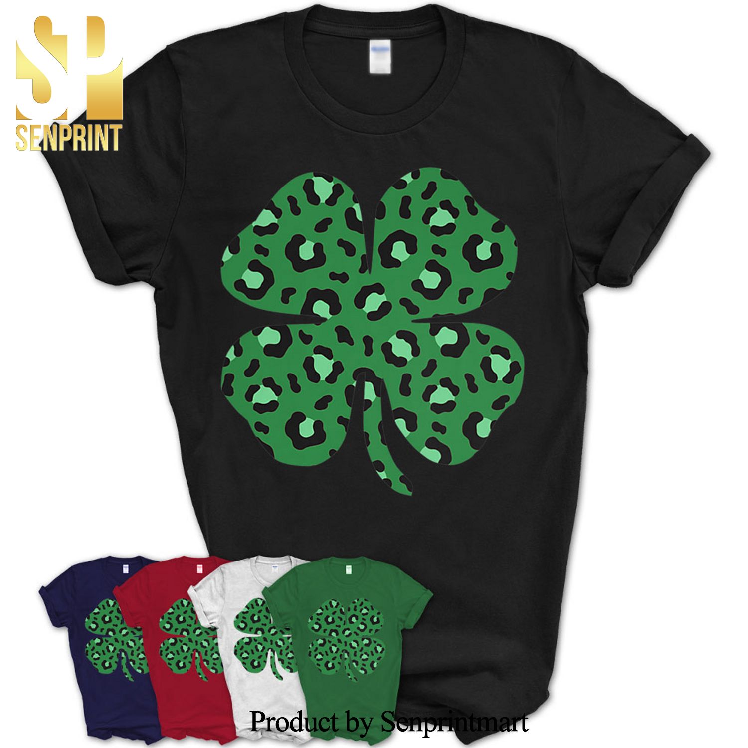 Leopard Print Clover Trendy Saint Patrick’s Day Shirt