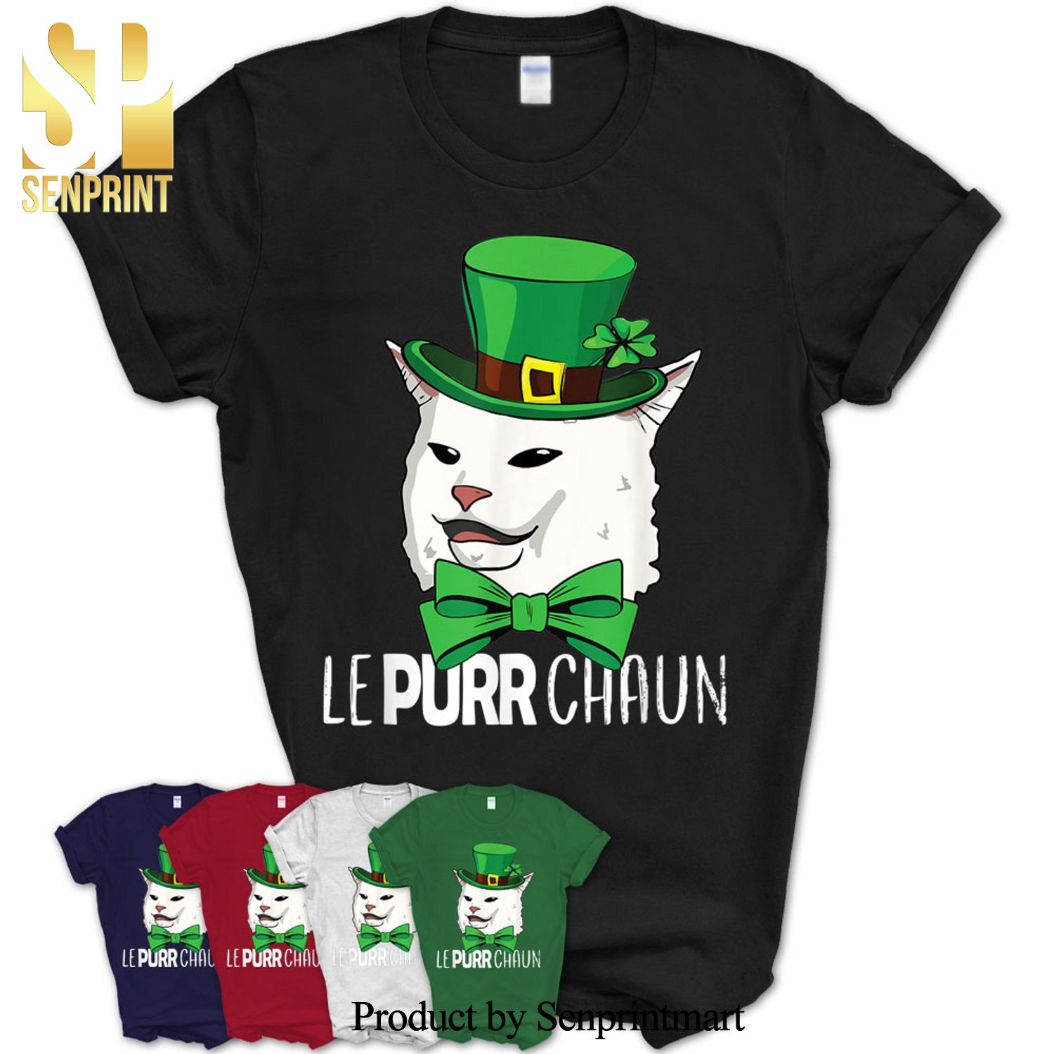 Lepurrchaun Purr Smudge Cat Meme Shamrock Saint Patrick’s Day Shirt