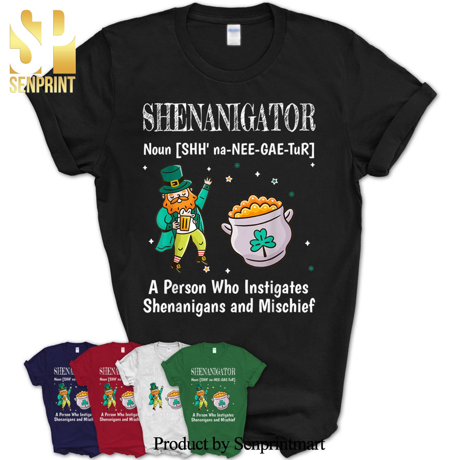 Shenanigator Shirt Four Leaf Clover Saint Patrick Day Gift Shirt