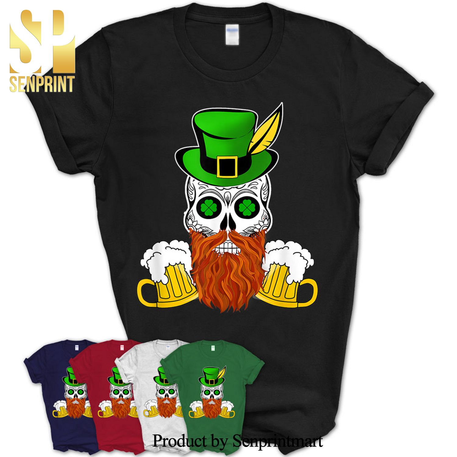 Skull St Patricks Day Of The Dead Clothing Gift Men Women Shirt