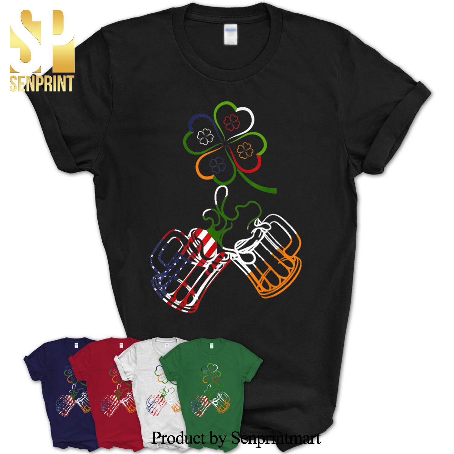 St Patricks Day Irish American Flag Shirt
