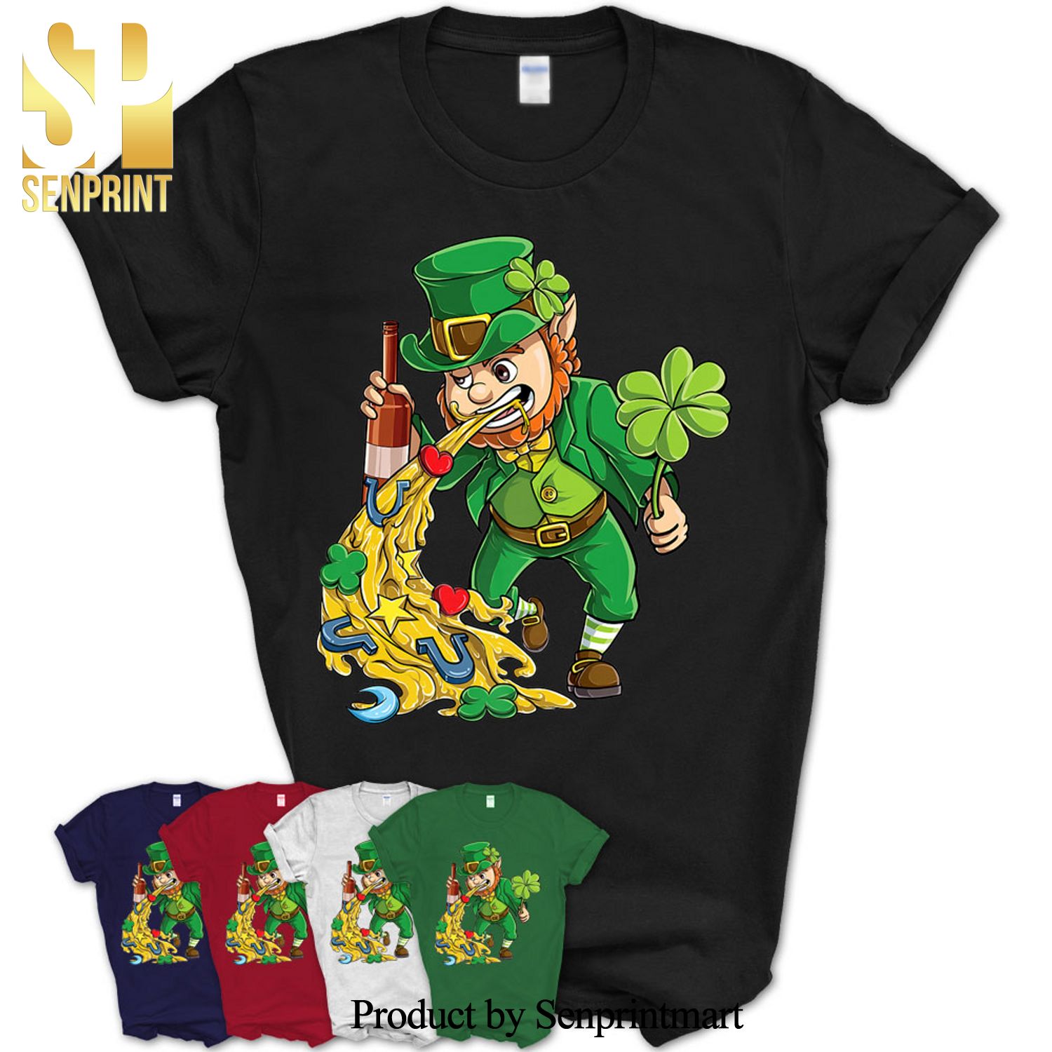 St Patricks Day Leprechaun Tossing Lucky Cookies Funny Men Shirt