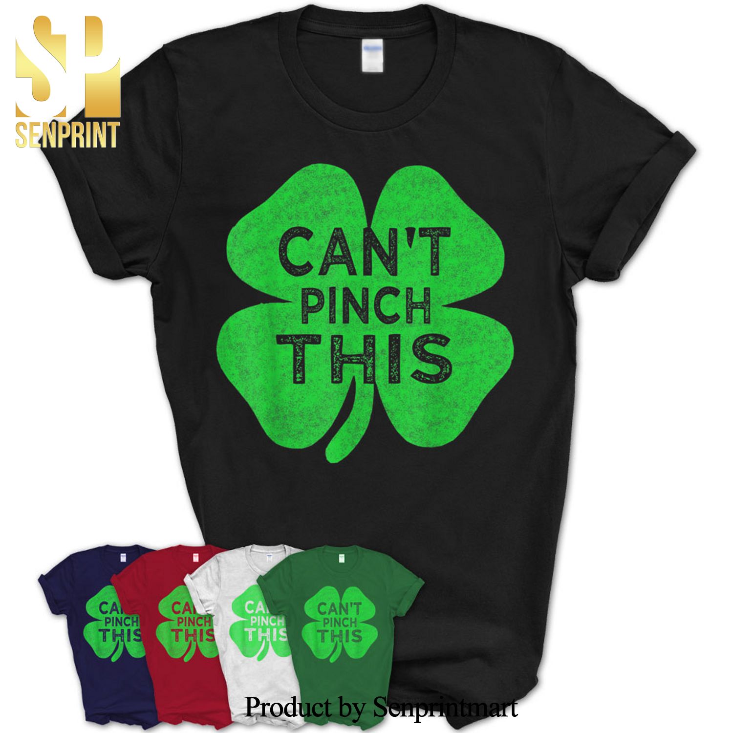 Vintage Can’T Pinch This St Patricks Day Shamrock Green Boys Shirt