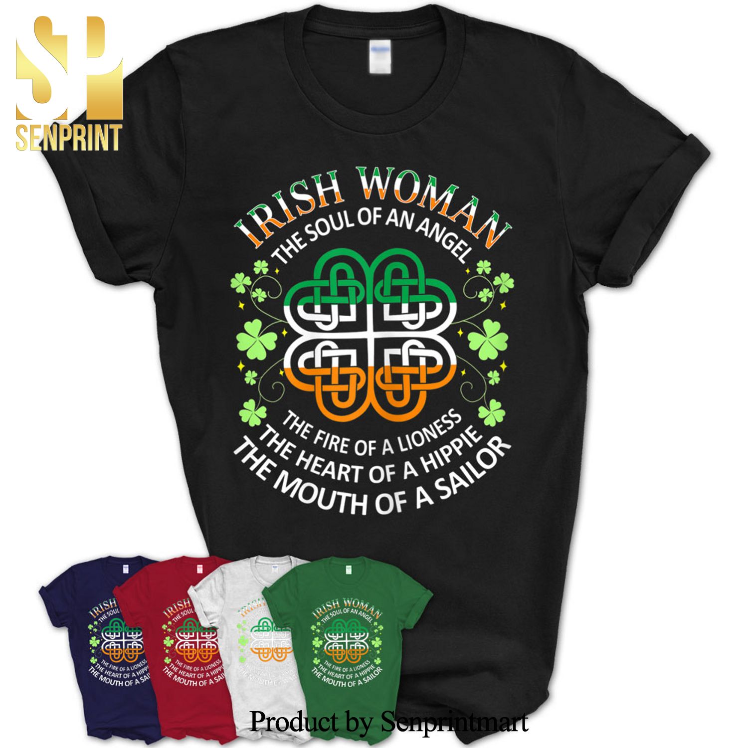 Womens Irish Woman The Soul If An Angel The Fire Of A Linoness Shirt