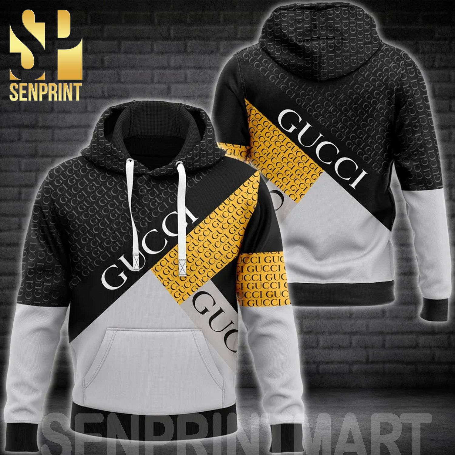 Limited Version Gucci Classic Logo Pattern Full Printed Shirt