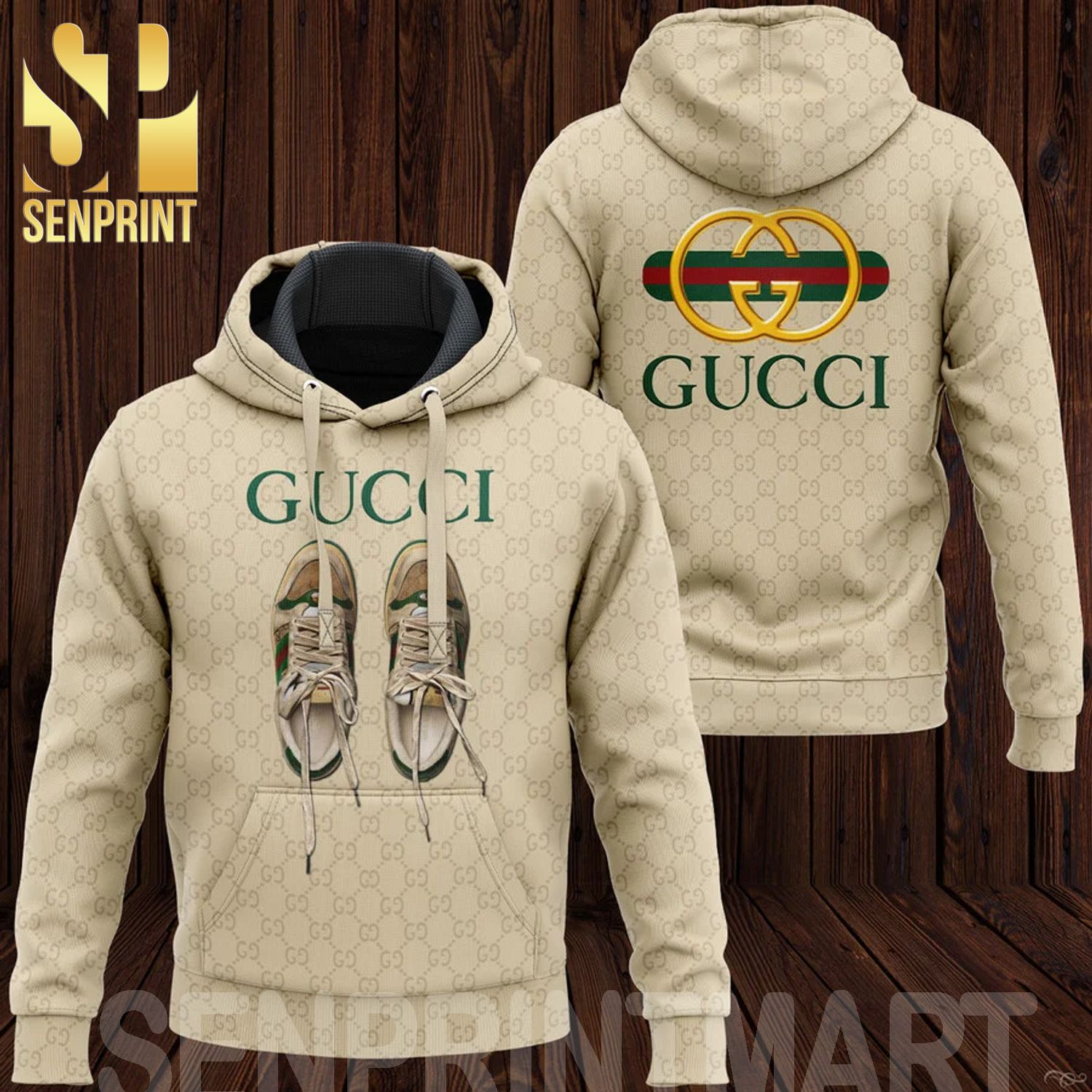 Limited Version Gucci Classic Monogram Pattern Full Printed Shirt
