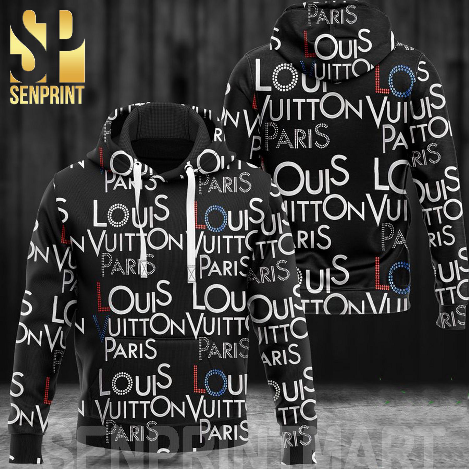 Louis Vuitton Black Classic Symbol Pattern Full Printed Shirt