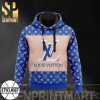 Louis Vuitton Blue Classic Symbol Pattern Full Printing Shirt