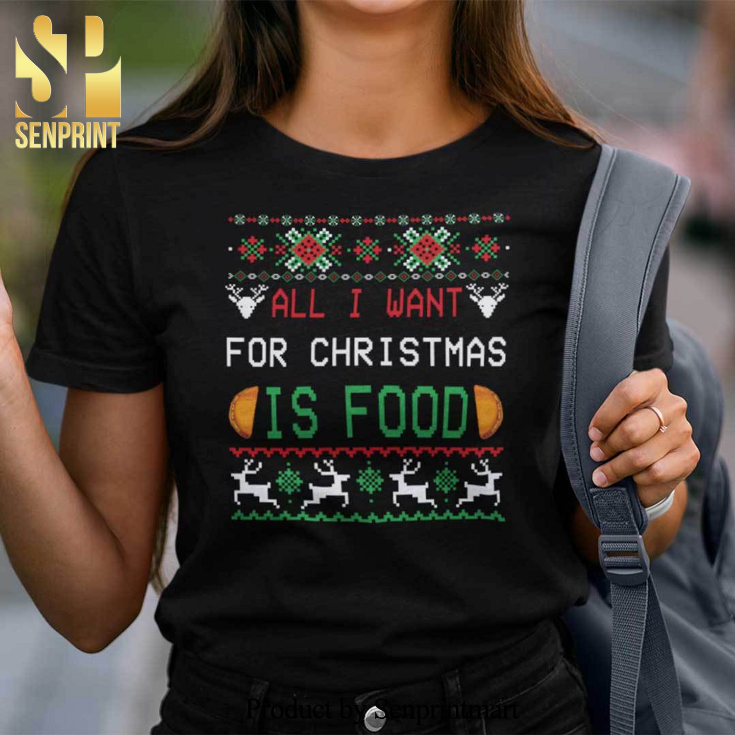 All I Want for Christmas is Food Christmas Gifts Shirt Ugly Christmas Gifts Shirt