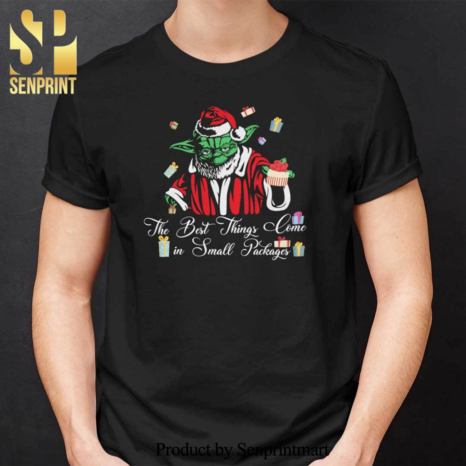 Baby Yoda Christmas Gifts Shirt The Best Things Come In Small Packages