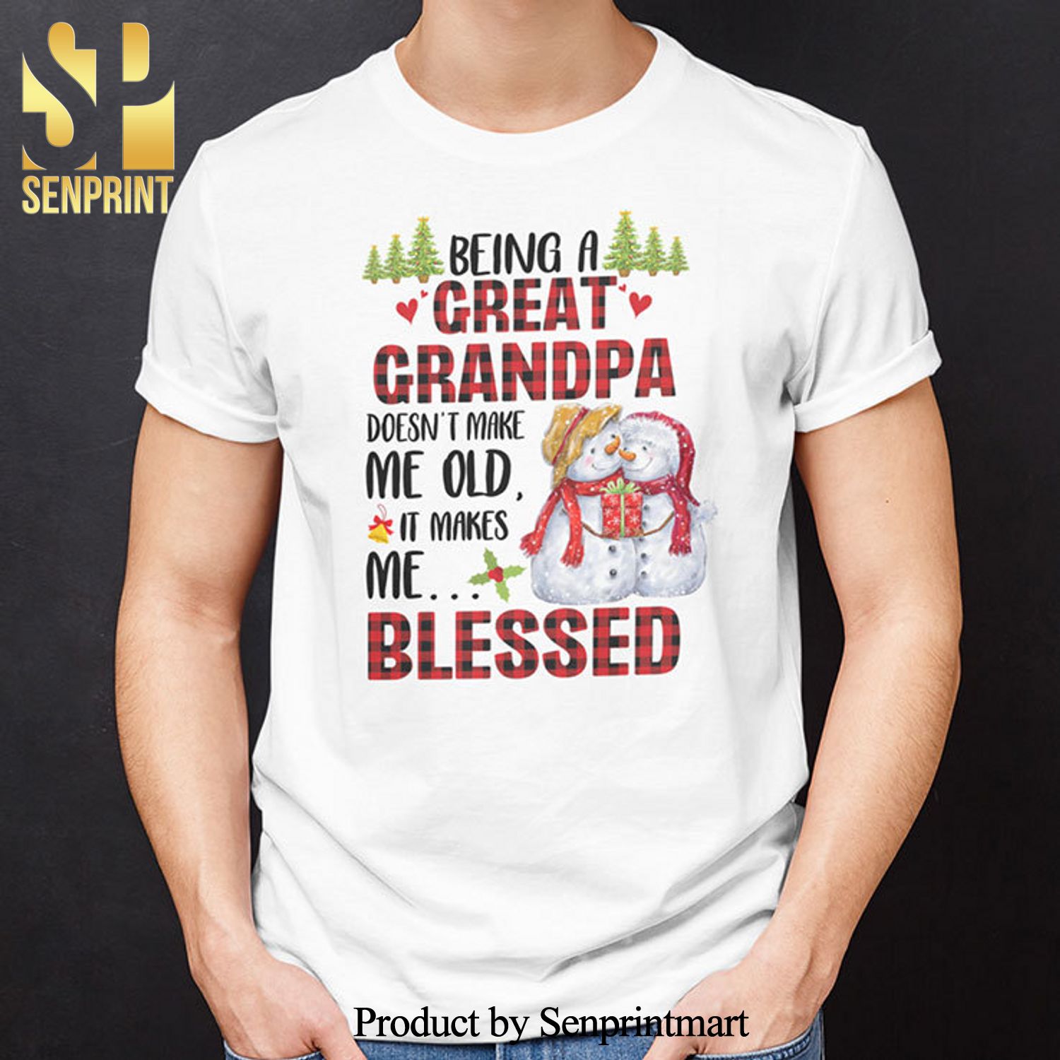 Being A Great Grandpa Doesn’t Make Me Old Christmas Gifts Shirt It Makes Me Blessed
