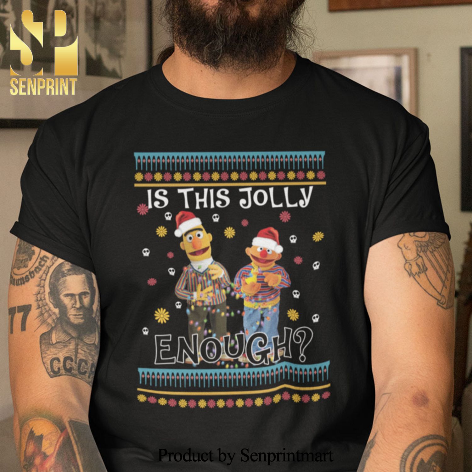 Bert Ernie Is This Jolly Enough Christmas Gifts Shirt