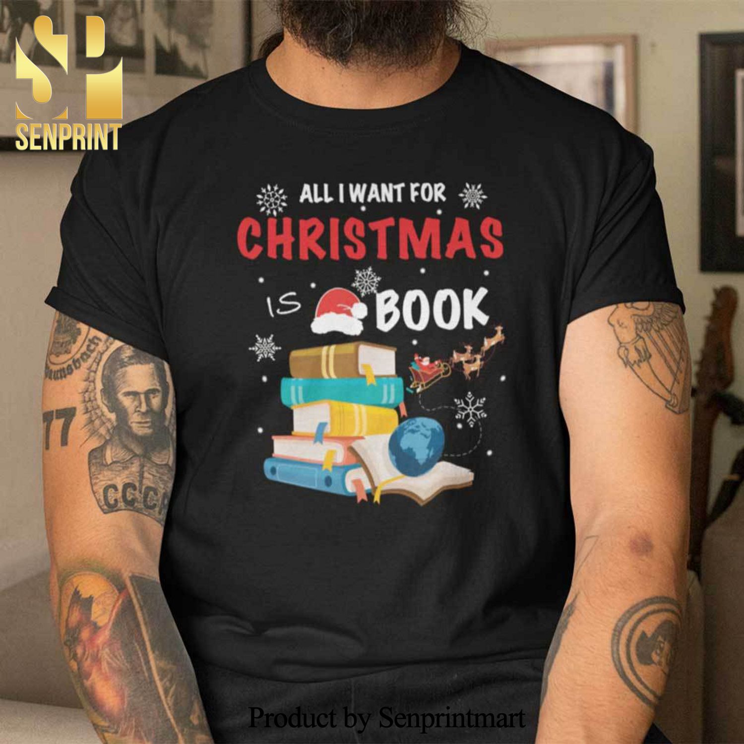 Book Christmas Tree Christmas Gifts Shirt All I Want For Christmas Is Book