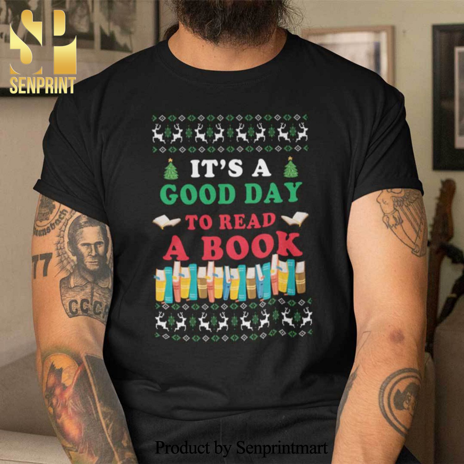 Book Christmas Tree Christmas Gifts Shirt It’s A Good Day To Read A Book